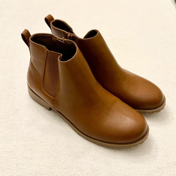 Brown Side Zip Ankle Boots Women’s Size 10 - Picture 2 of 10